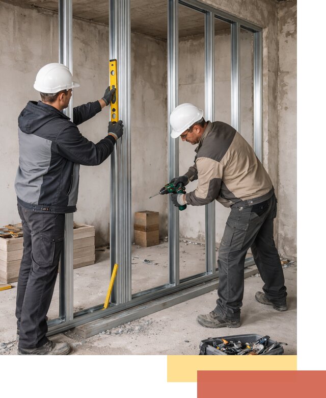 Монтаж каркаса перегородки из профиля в Ноябрьске