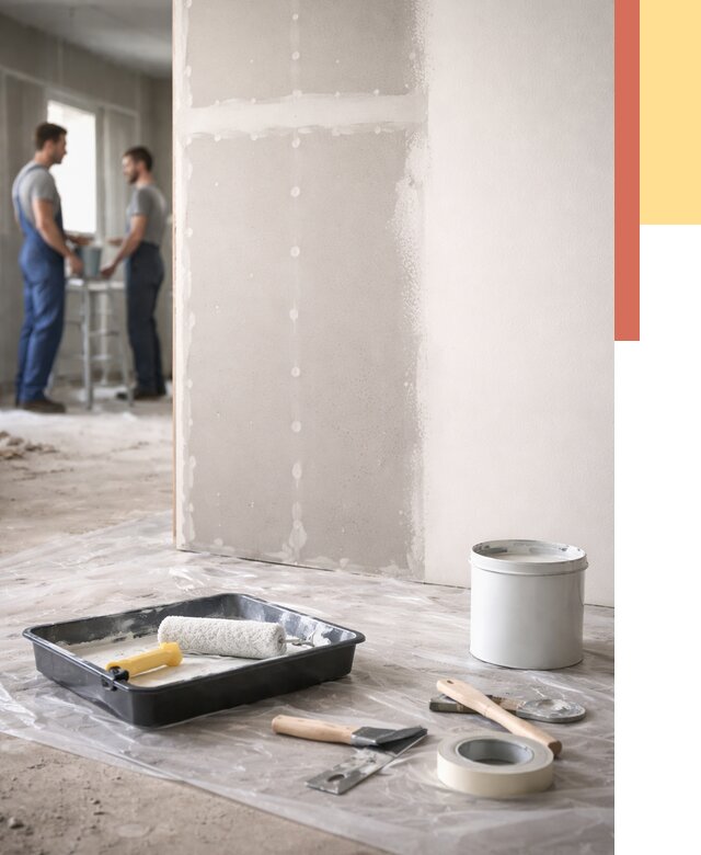 Покраска перегородок из гипсокартона в Ноябрьске от 4559 руб. под ключ | ОТДЕЛОЧНИК-Нбс