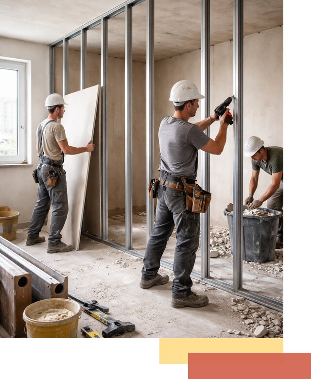 Перенос гипсокартонной перегородки в Ноябрьске профессионально и быстро