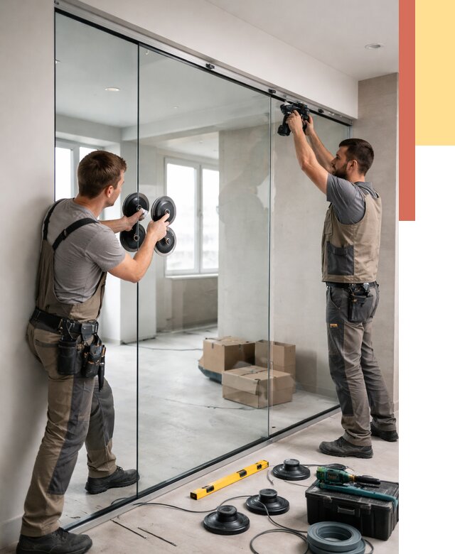 Монтаж стеклянных перегородок в Ноябрьске от 6585 руб. | ОТДЕЛОЧНИК-Нбс