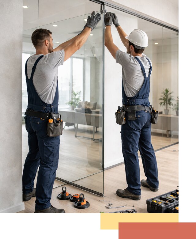 Безрамные стеклянные перегородки под ключ в Ноябрьске