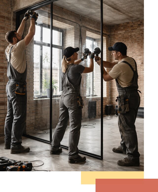 Стеклянные перегородки лофт — изготовление и монтаж в Ноябрьске