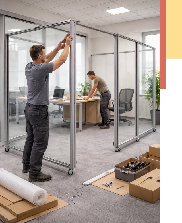 Мобильные офисные перегородки в Ноябрьске от 12663 руб. — установка под ключ | ОТДЕЛОЧНИК-Нбс