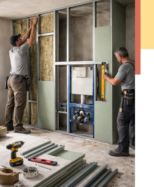 Установка сантехнических перегородок в Ноябрьске от 8611 руб. | ОТДЕЛОЧНИК-Нбс