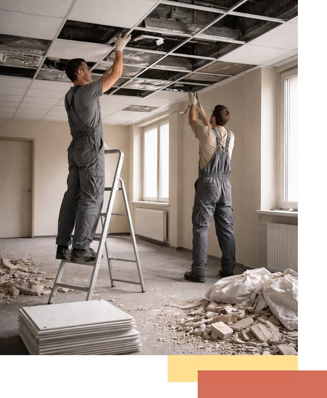 Демонтаж потолков Армстронг профессионально в Ноябрьске