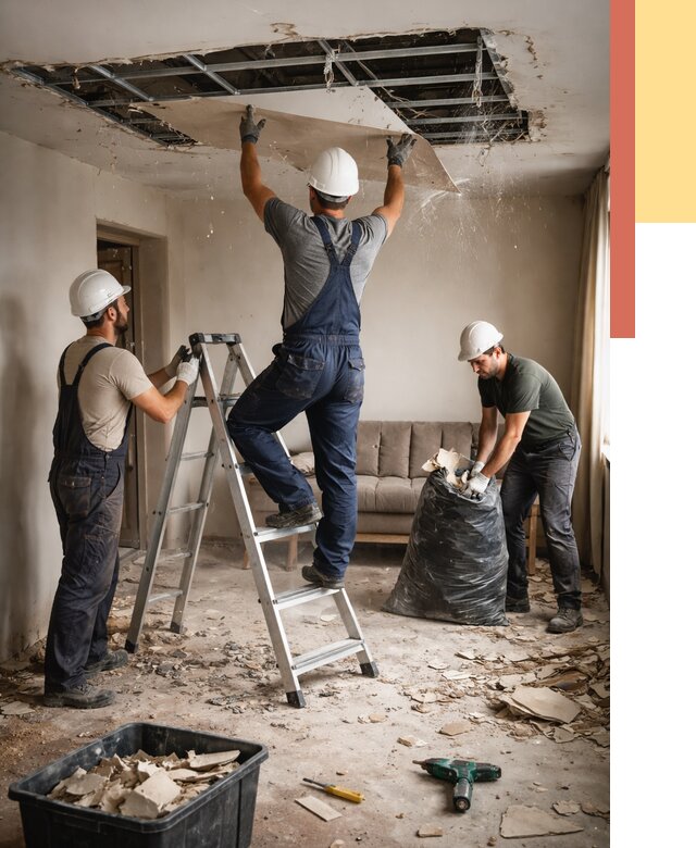 Демонтаж гипсокартонного потолка в Ноябрьске от 425 руб. за м2 — ОТДЕЛОЧНИК-Нбс