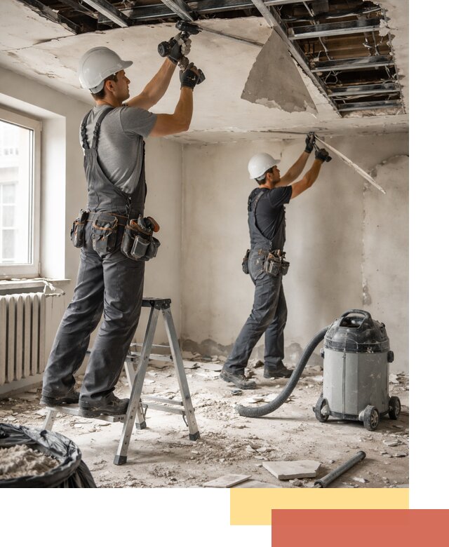 Демонтаж гипсокартонного потолка в Ноябрьске быстро и аккуратно