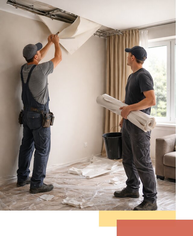 Демонтаж натяжного потолка в Ноябрьске быстро и аккуратно