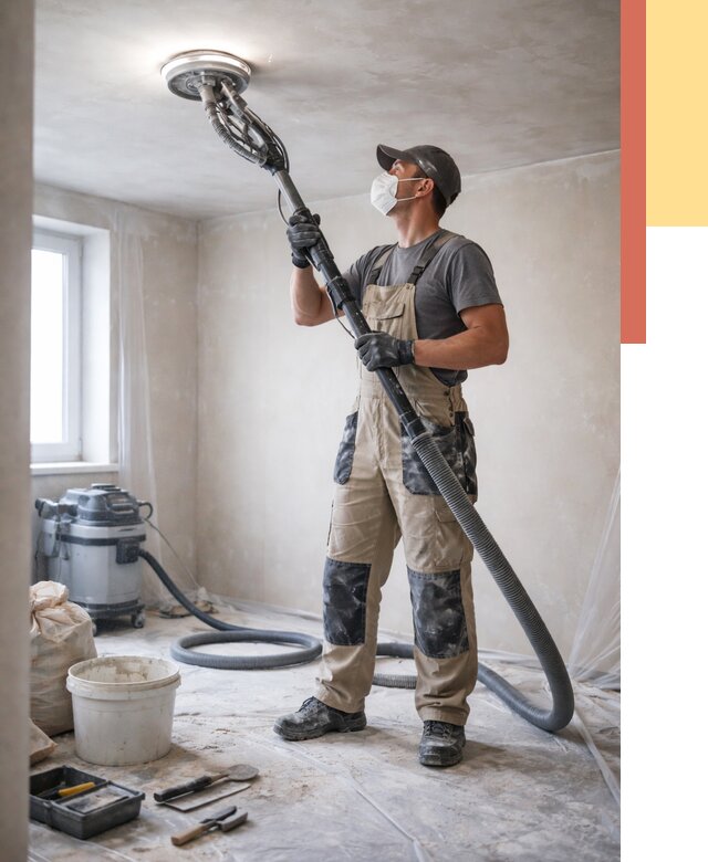 Шлифовка потолка в Ноябрьске от 3546 руб. — услуги шлифования потолка | ОТДЕЛОЧНИК-Нбс