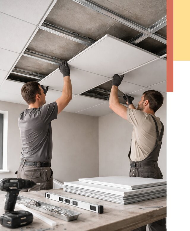 Монтаж кассетного потолка в Ноябрьске от 4559 руб/м2 — установка и сборка | ОТДЕЛОЧНИК-Нбс