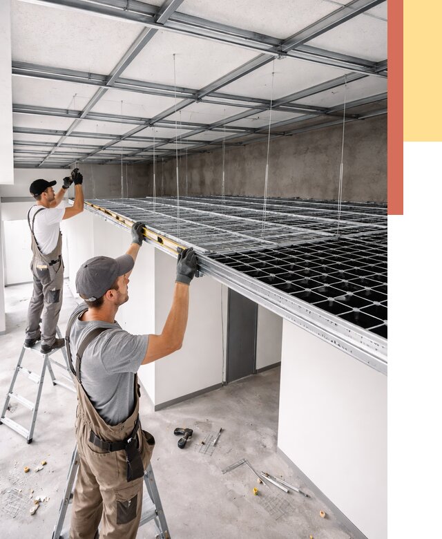 Монтаж потолка грильято в Ноябрьске от 456 руб./м² — быстрая сборка под ключ | ОТДЕЛОЧНИК-Нбс