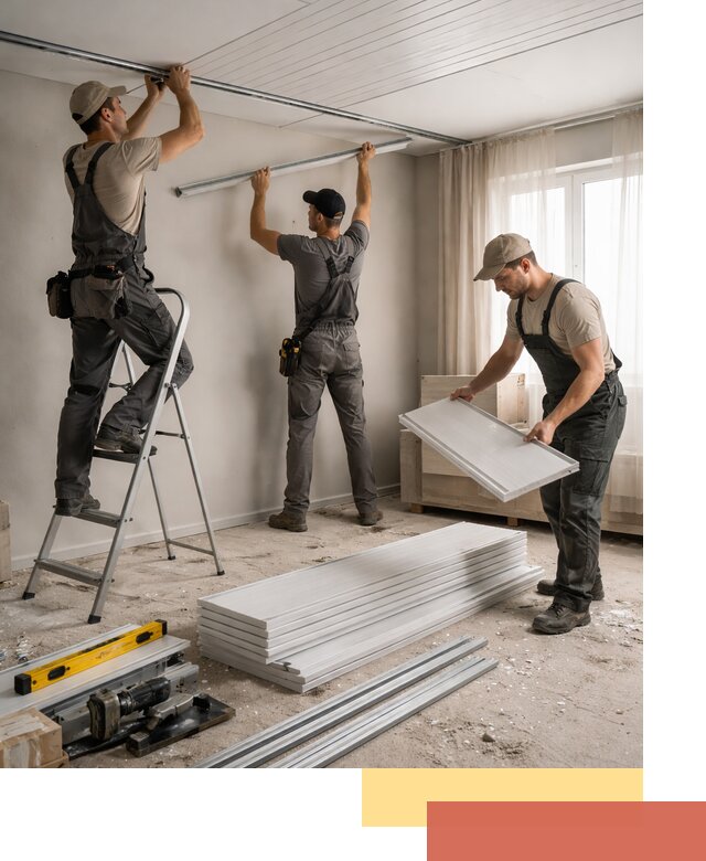 Монтаж потолка из ПВХ панелей в Ноябрьске оперативно и качественно