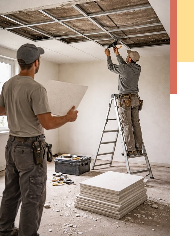 Замена плит подвесного потолка в Ноябрьске от 1773 руб. быстро и недорого | ОТДЕЛОЧНИК-Нбс