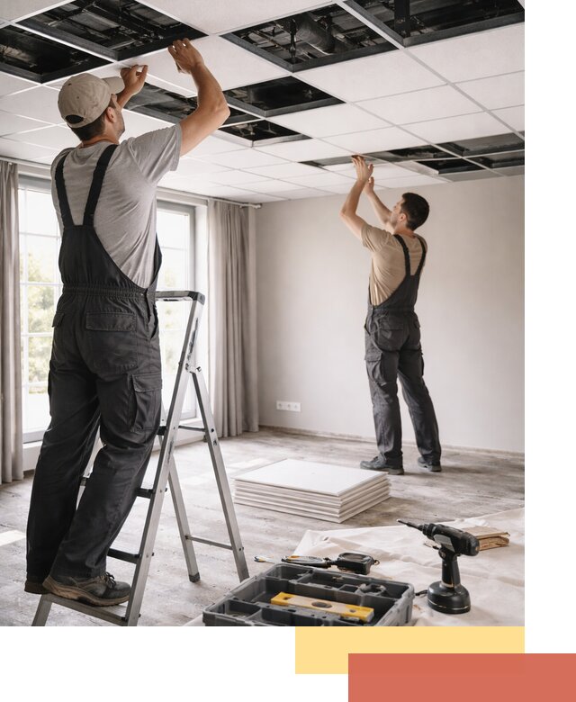 Замена плит подвесного потолка в Ноябрьске быстро и качественно