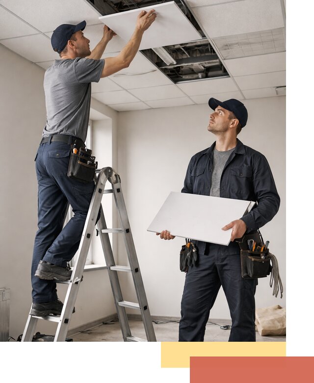 Обслуживание подвесного потолка в Ноябрьске — ремонт и чистка