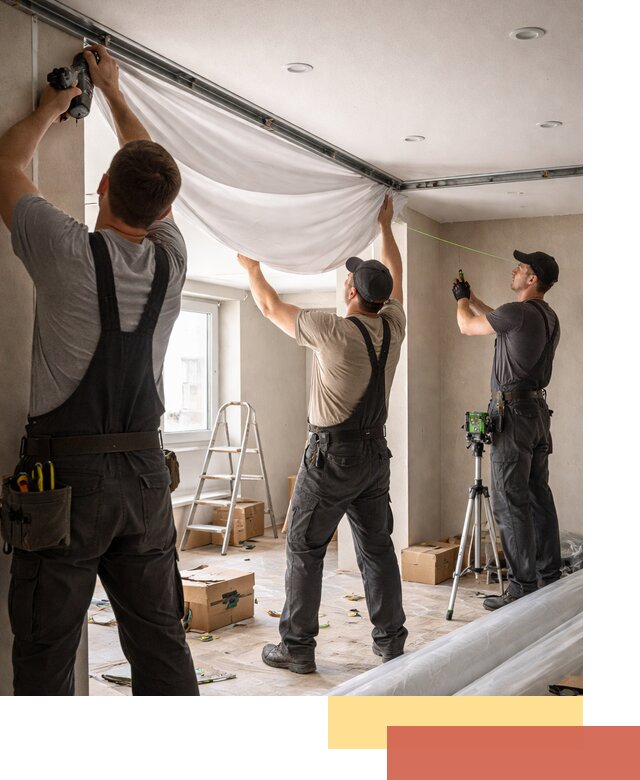 Монтаж парящего натяжного потолка под ключ в Ноябрьске