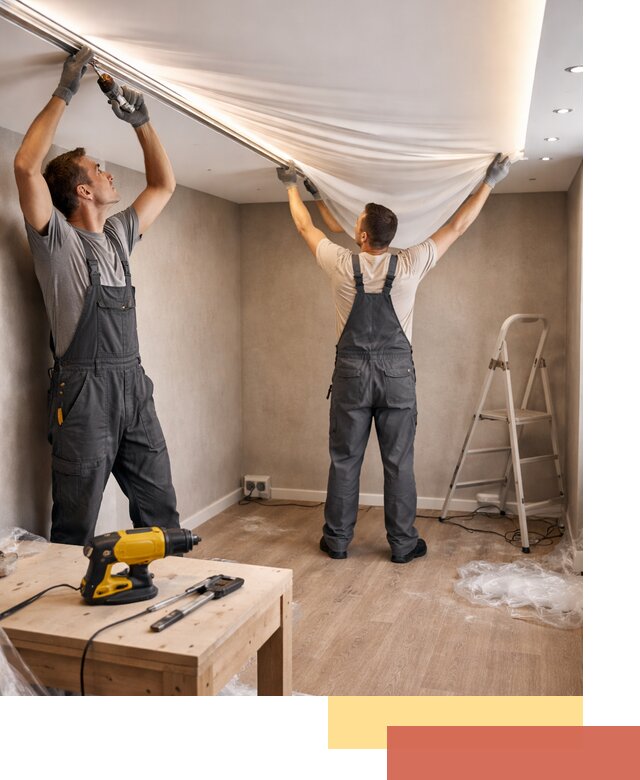 Монтаж натяжного потолка с подсветкой в Ноябрьске цена и сроки