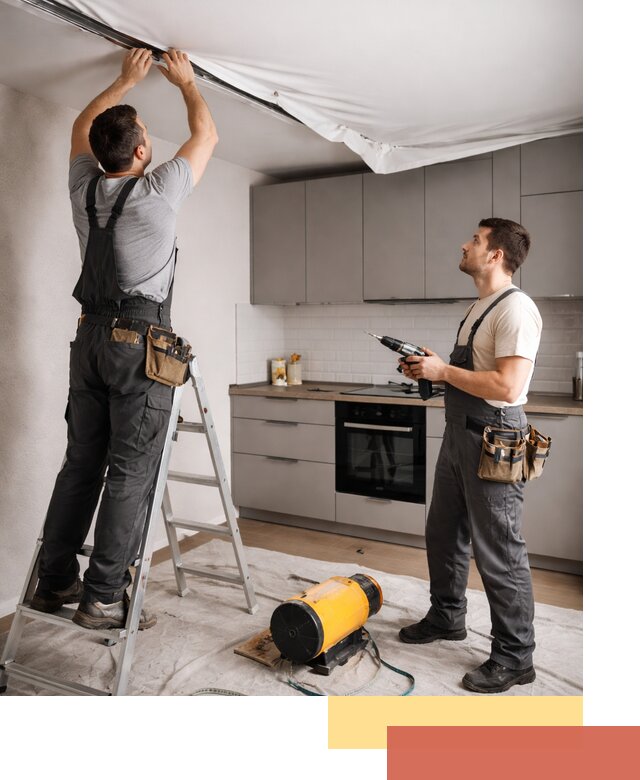 Монтаж натяжного потолка на кухне в Ноябрьске