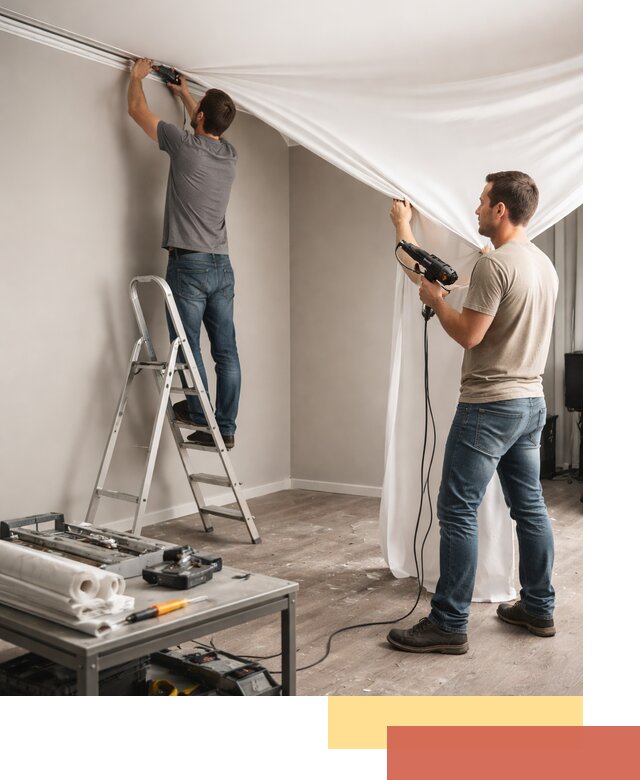 Монтаж натяжного потолка в студии в Ноябрьске