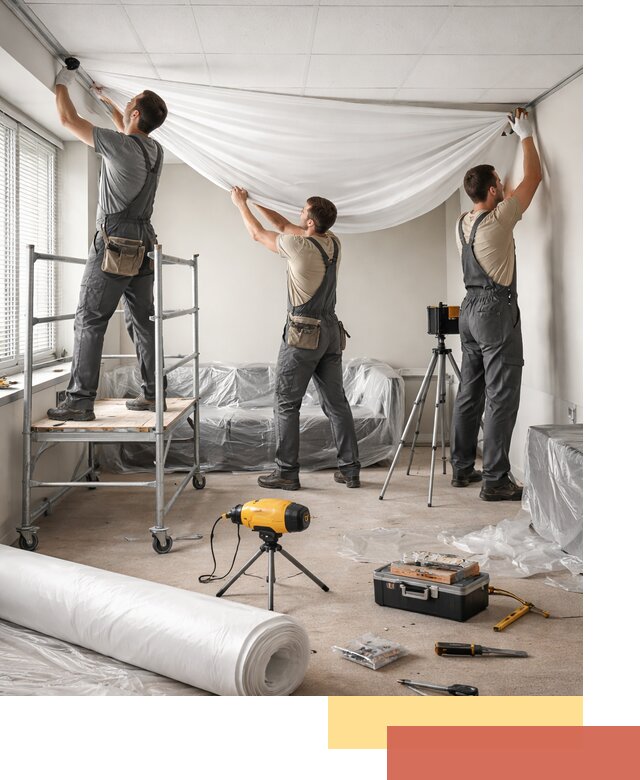 Монтаж натяжного потолка в офисе в Ноябрьске