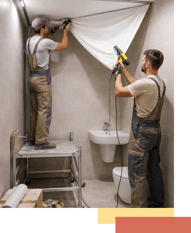 Монтаж натяжного потолка в санузле в Ноябрьске