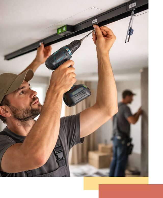 Установка трековых светильников в натяжной потолок в Ноябрьске