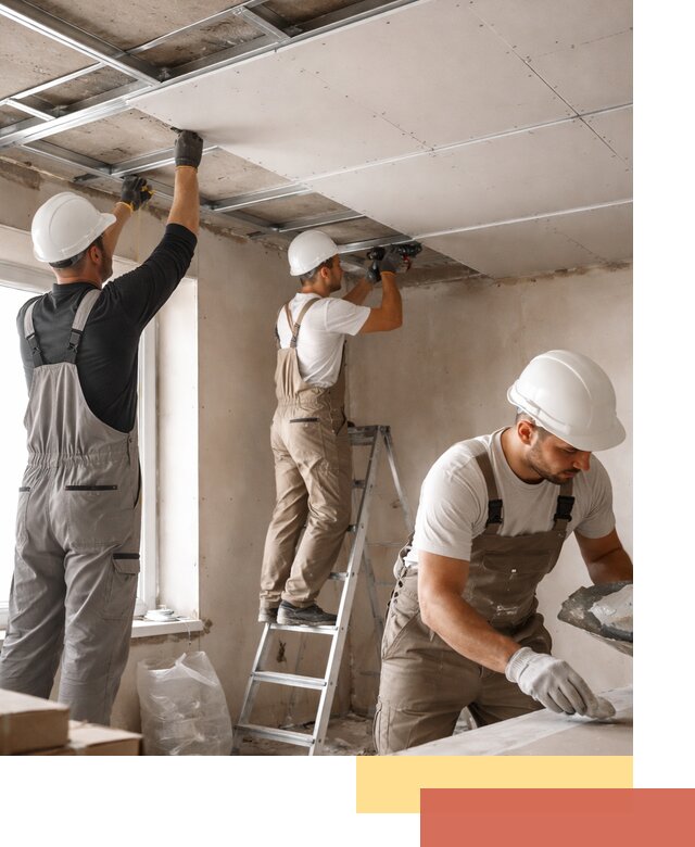 Одноуровневый потолок из гипсокартона в Ноябрьске — монтаж и отделка