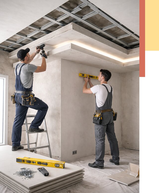 Двухуровневый потолок из гипсокартона в Ноябрьске от 1469 руб. под ключ | ОТДЕЛОЧНИК-Нбс