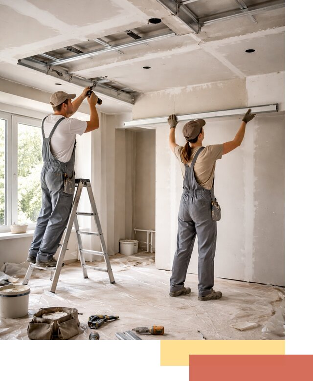 Монтаж многоуровневого потолка из гипсокартона в Ноябрьске