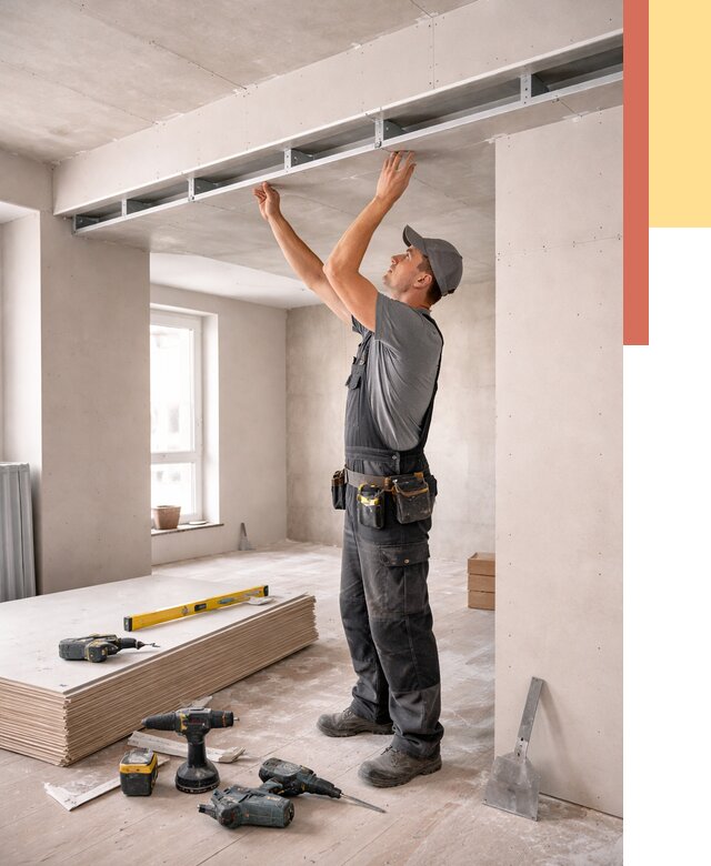 Потолок из гипсокартона с нишей в Ноябрьске от 1266 руб. под ключ | ОТДЕЛОЧНИК-Нбс