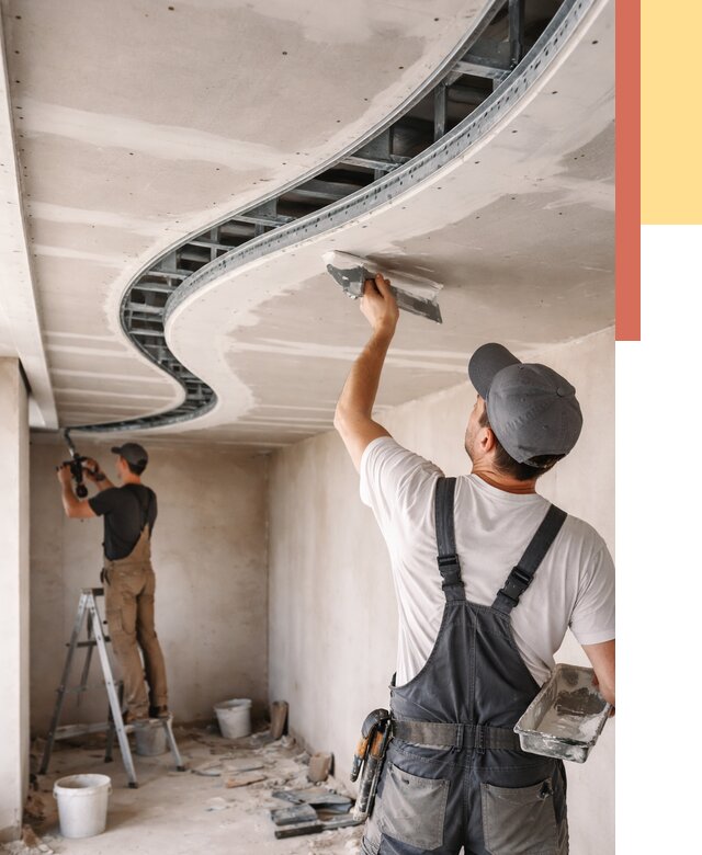 Криволинейный потолок из гипсокартона в Ноябрьске от 2127 руб./м2 | ОТДЕЛОЧНИК-Нбс