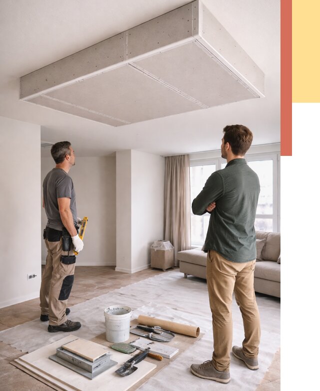 Короб на потолке из гипсокартона в Ноябрьске от 2229 руб. — монтаж и услуги под ключ | ОТДЕЛОЧНИК-Нбс