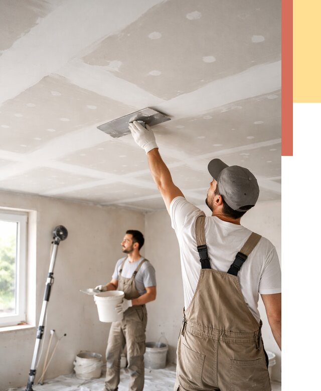 Шпаклевка потолка из гипсокартона в Ноябрьске от 3242 руб./м2 — услуги под ключ | ОТДЕЛОЧНИК-Нбс