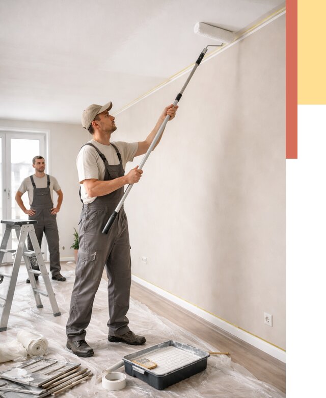 Покраска потолка из гипсокартона в Ноябрьске от 4559 руб./м2 — услуги под ключ | ОТДЕЛОЧНИК-Нбс