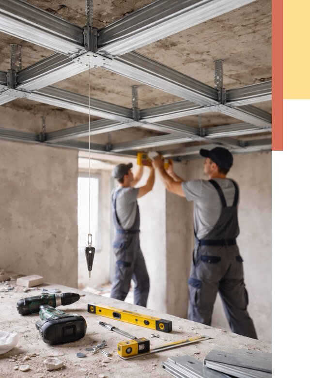 Монтаж каркаса потолка из профиля в Ноябрьске от 4559 руб. — услуги ОТДЕЛОЧНИК-Нбс