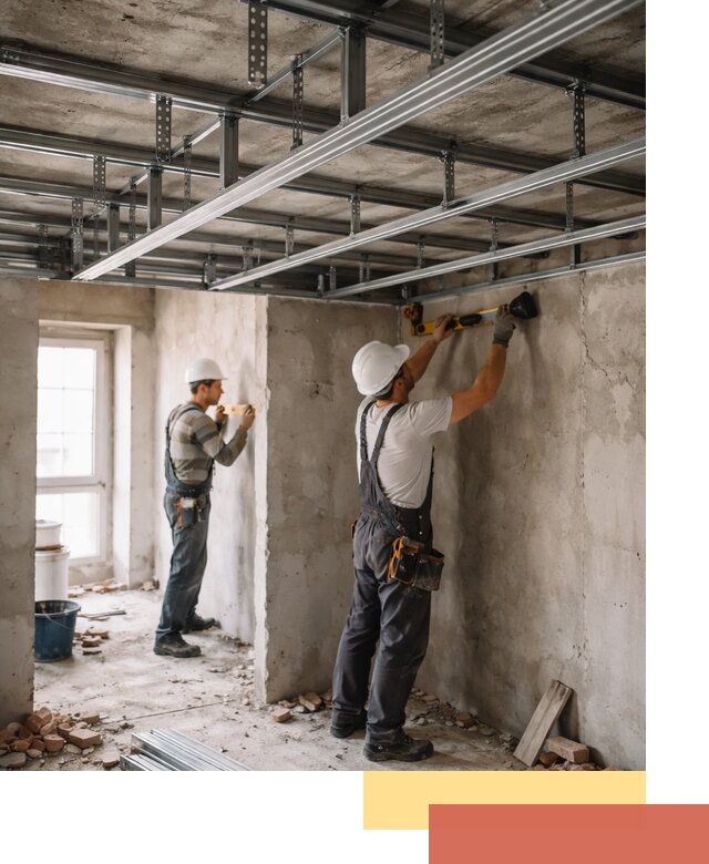 Монтаж каркаса потолка из профильного профиля в Ноябрьске