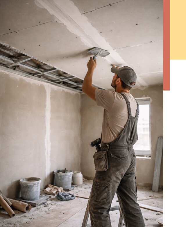 Ремонт потолка из гипсокартона в Ноябрьске от 658 руб./м² — быстро и недорого | ОТДЕЛОЧНИК-Нбс