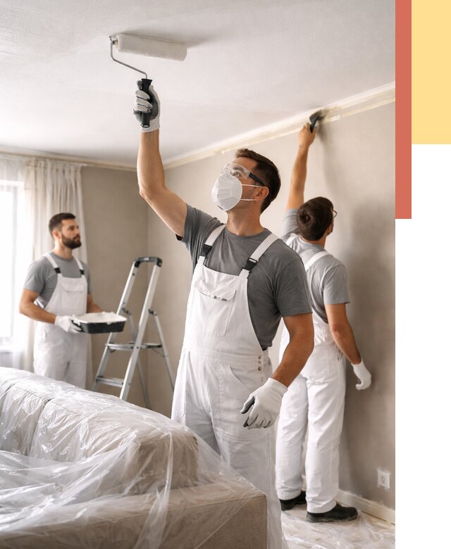 Покраска потолка водоэмельсионной краской в Ноябрьске от 2229 руб/м² — услуги под ключ | ОТДЕЛОЧНИК-Нбс