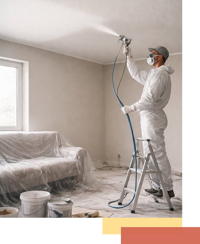 Покраска потолка краскопультом в Ноябрьске быстро и качественно