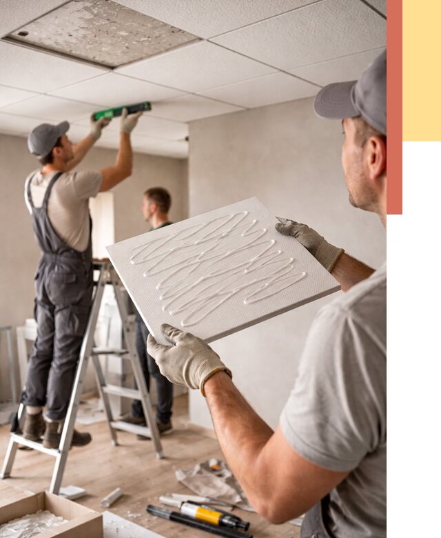 Монтаж потолочной плитки в Ноябрьске от 4559 руб. — быстро и недорого | ОТДЕЛОЧНИК-Нбс