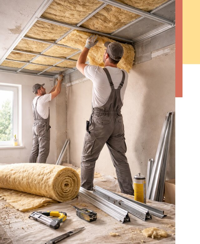 Утепление потолка в Ноябрьске от 7294 руб/м2 — недорого, быстро, под ключ | ОТДЕЛОЧНИК-Нбс