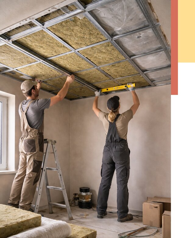 Шумоизоляция потолка в Ноябрьске от 1266 руб. под ключ — услуги ОТДЕЛОЧНИК-Нбс